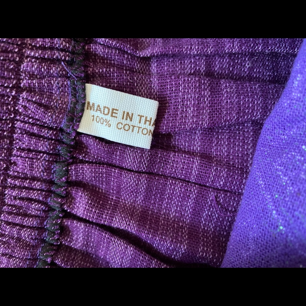 Purple Cotton Low Cut Harem Pants - Picture 2 of 5